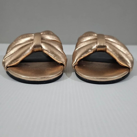 Marc Fisher LTD Olita Puffy Slide Sandal Women 8.5 Rose Gold Leather Slip On NEW - Picture 6 of 15